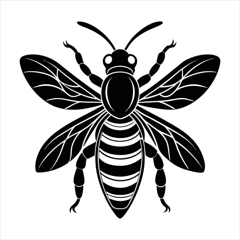 Minimalist Bee Silhouette vector