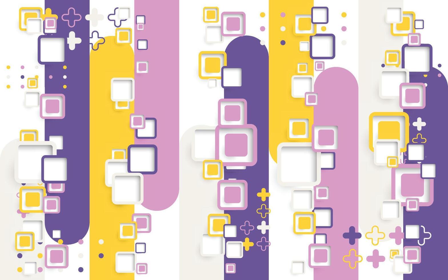 Geometric background with checkered pattern and trendy color vector