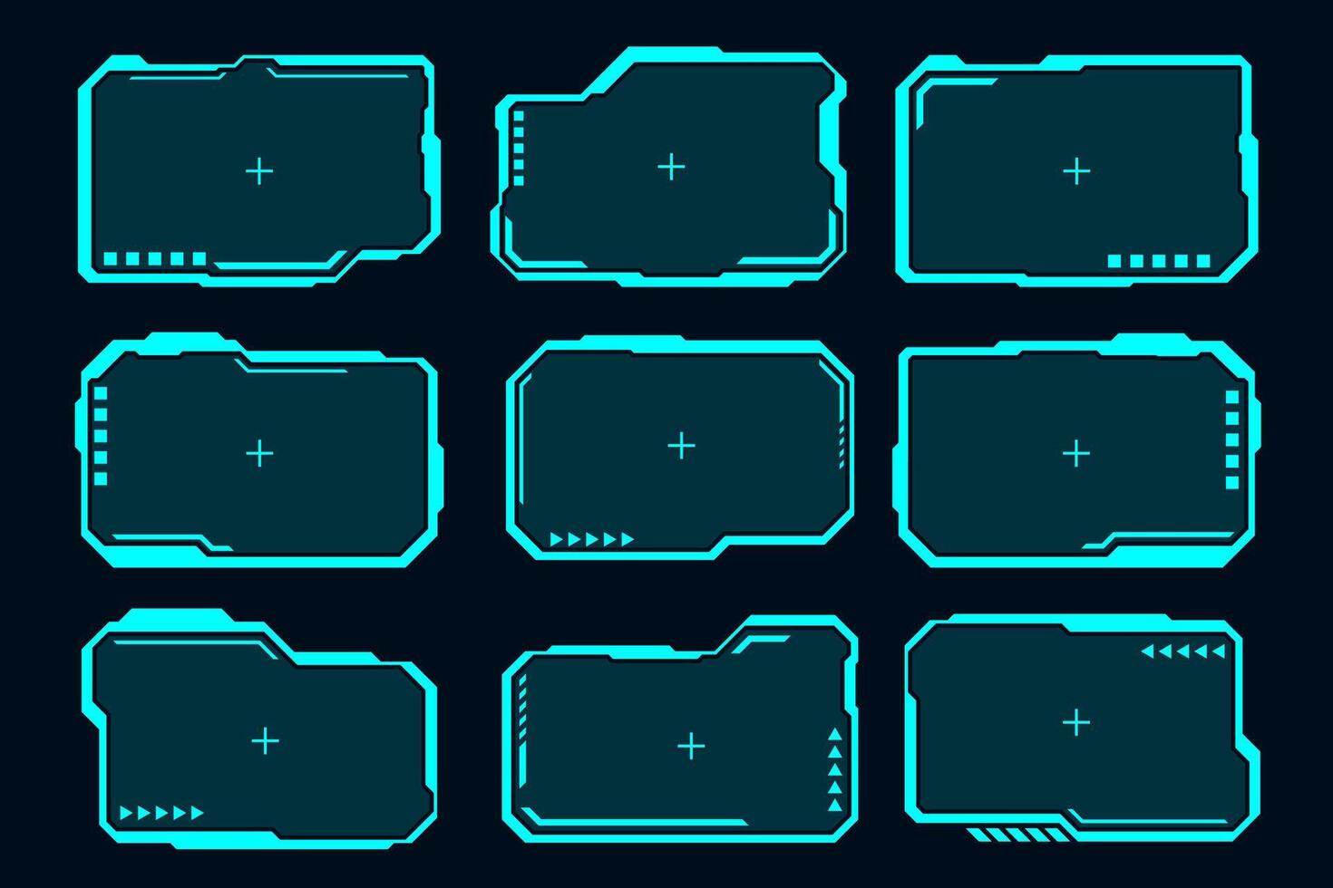 Technology futuristic set hi tech element. HUD interface sci-fi vector