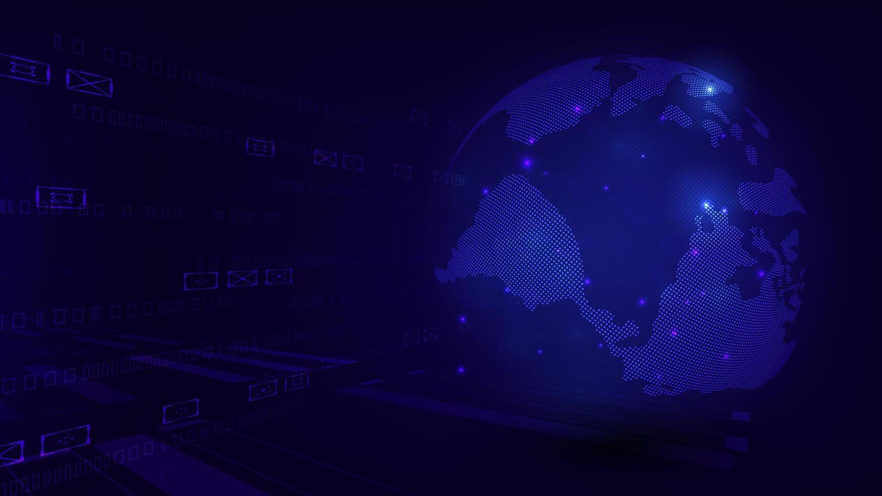 Technology perspective futuristic Global network connection concept big data visualization. vector