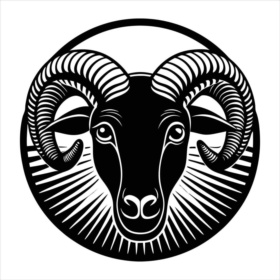 Sheep Head Minimalist vector
