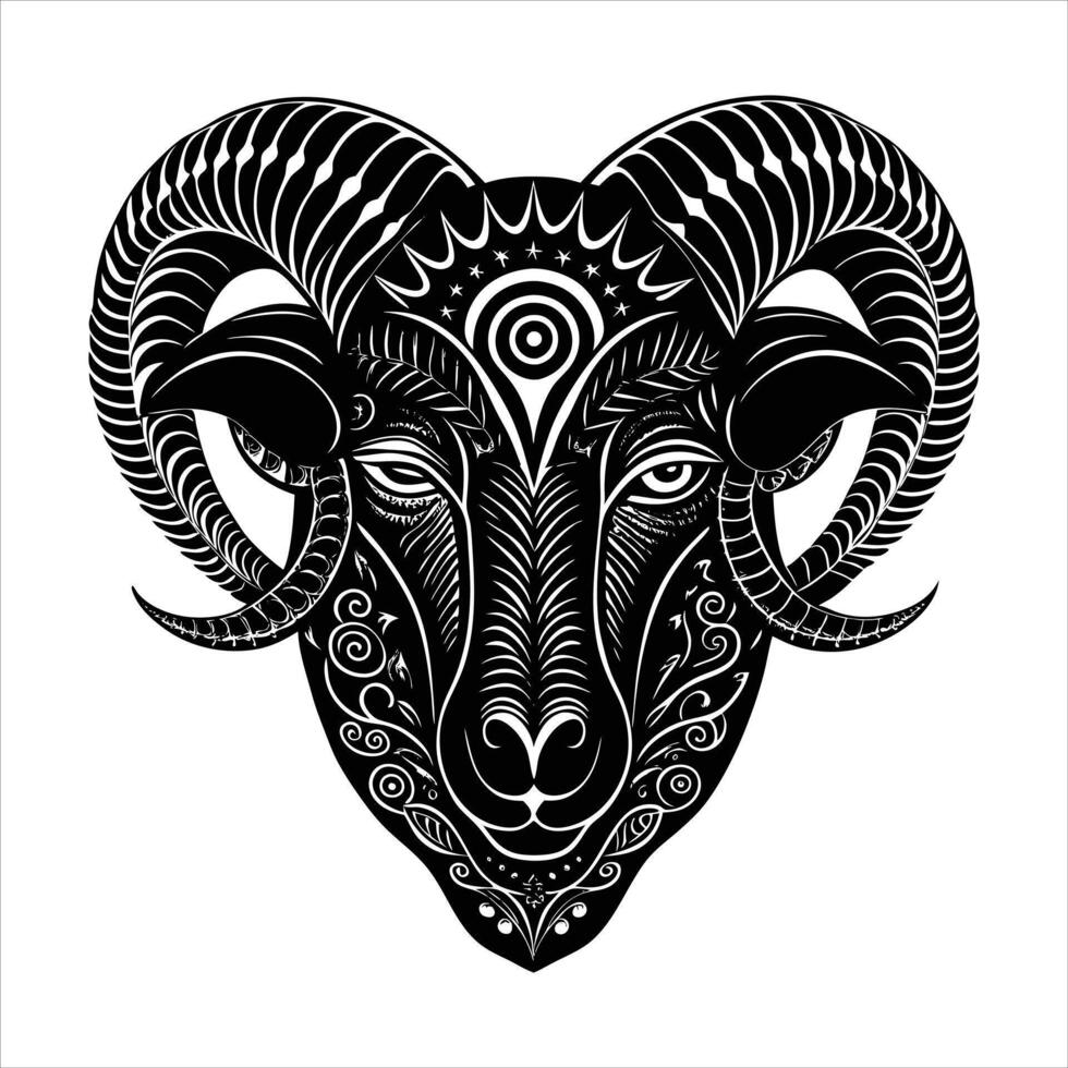 Tribal Sheep Head vector