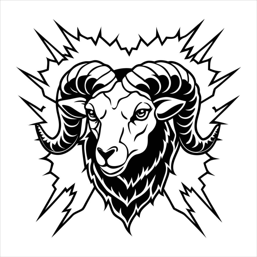 Sheep Head Silhouette vector
