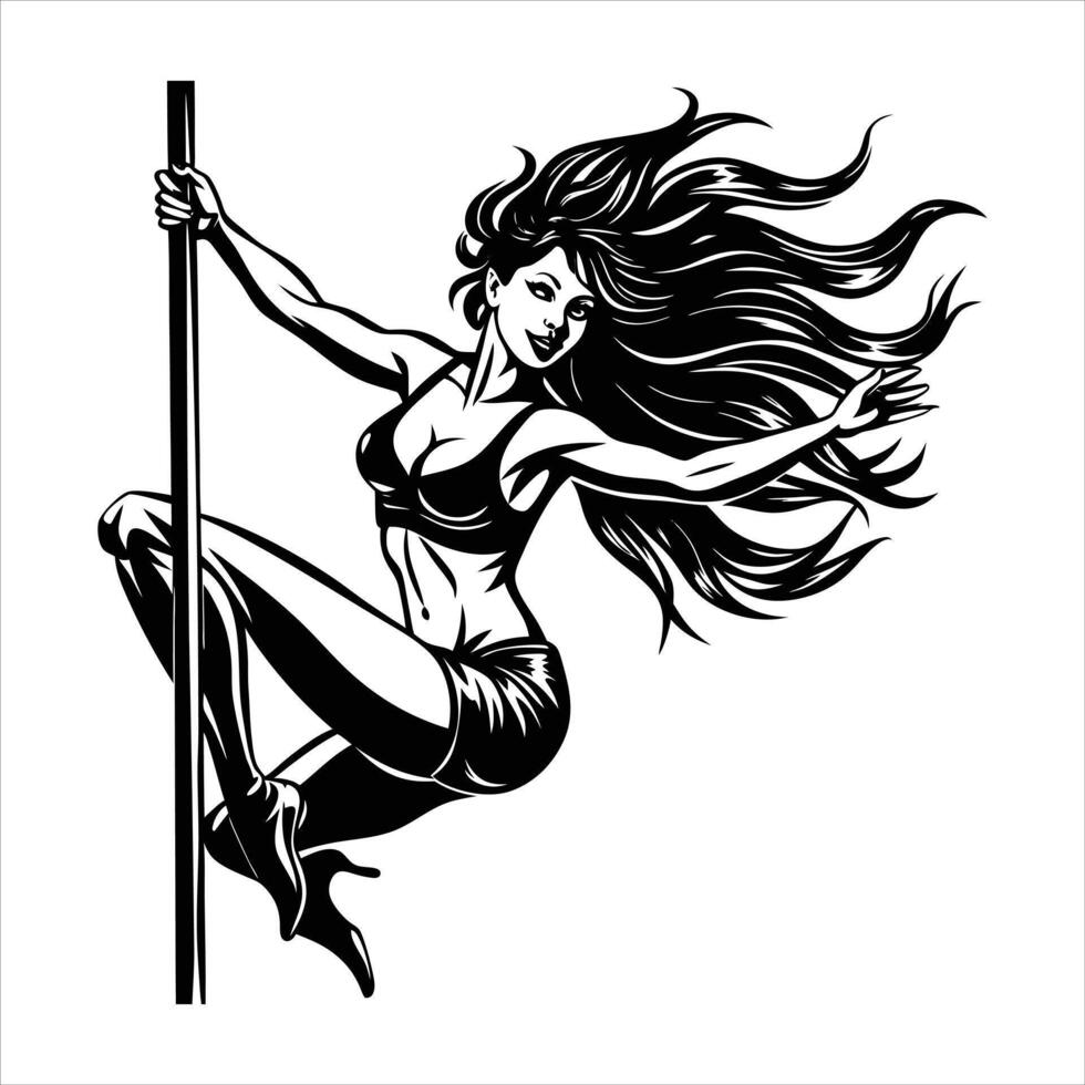 Pole Fitness Illustrations vector