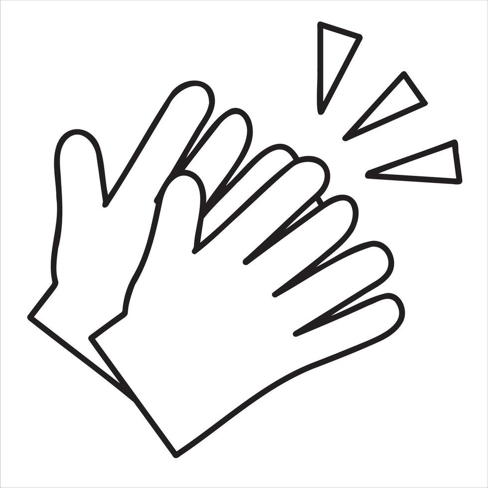 Give five gesture. Outline clap applause pictogram vector