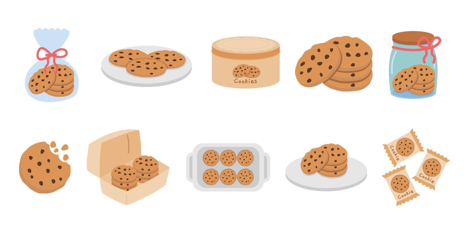 Choco Chip Cookies Illustration vector