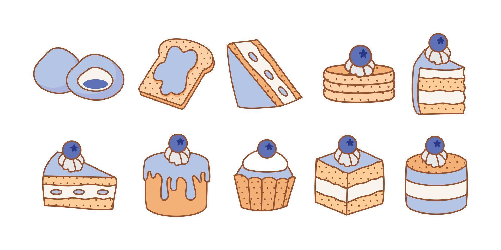 Hand Drawn Blueberry Cake Illustration vector