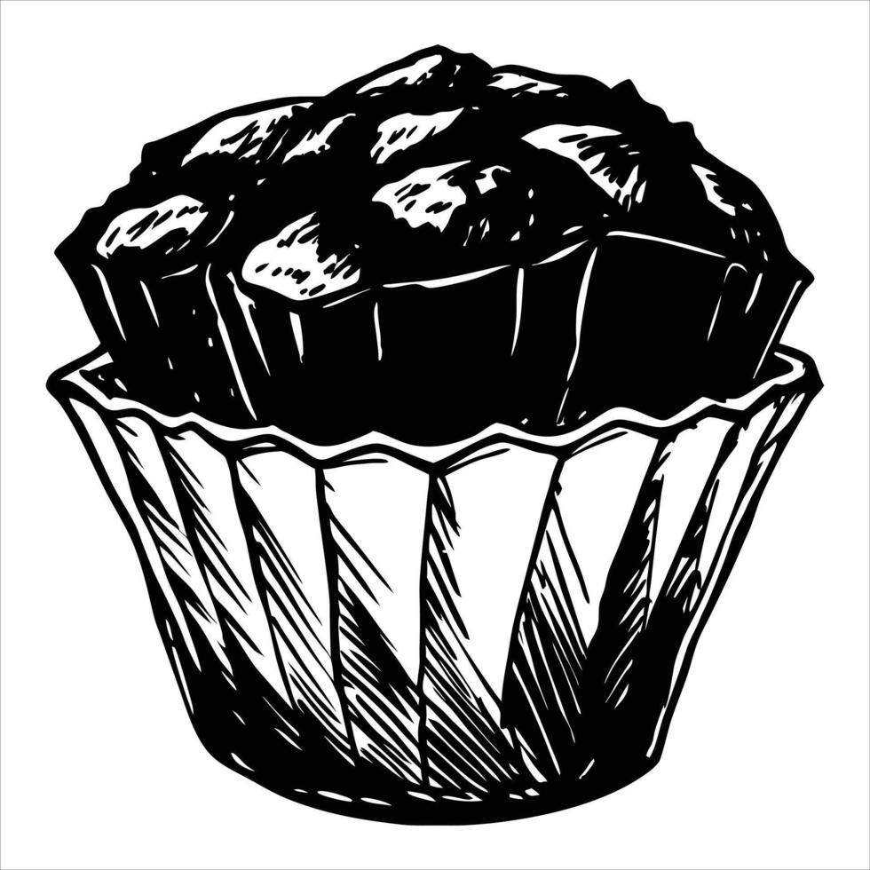 Vintage and White Cupcake vector