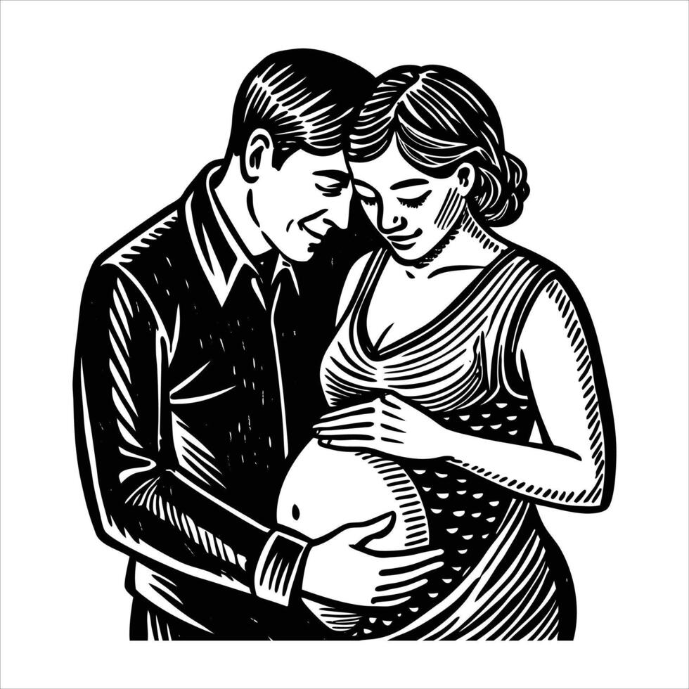 Intimate Couple Silhouette vector