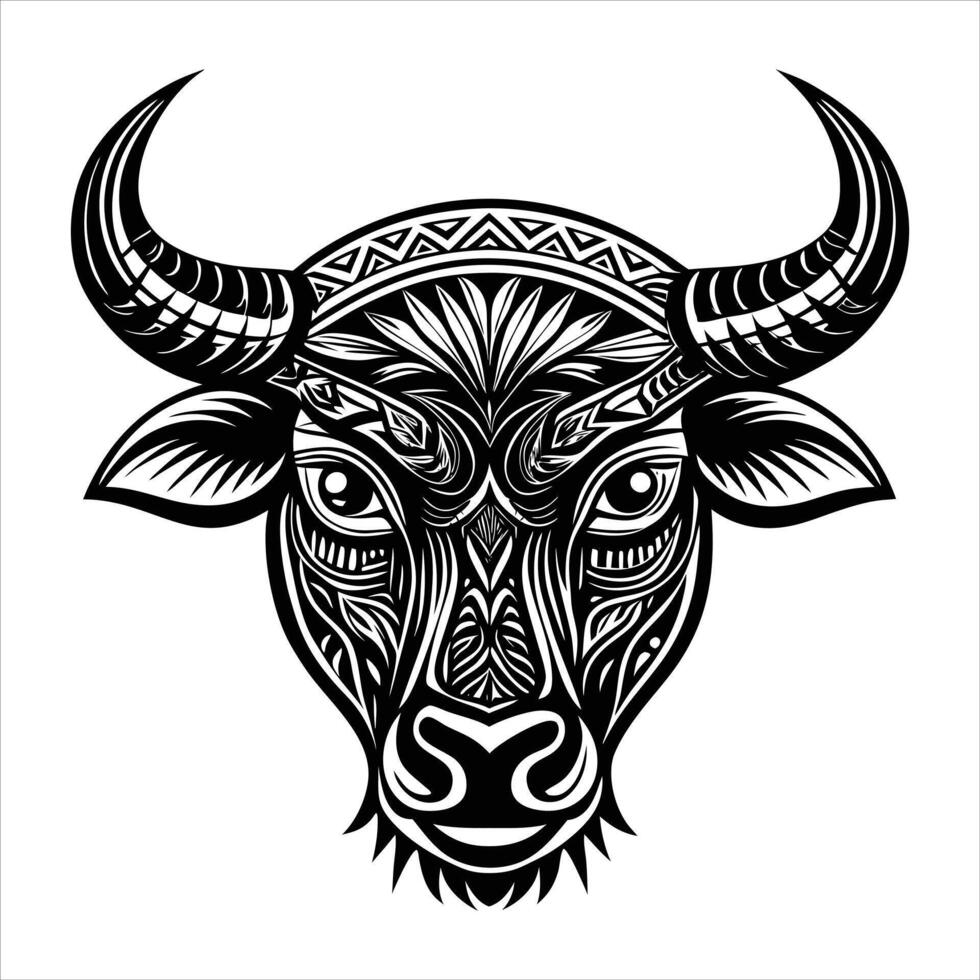 tribal bull head. vector