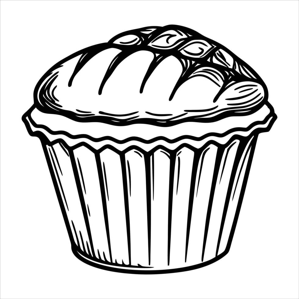 Snack muffin icon simple cake food vector
