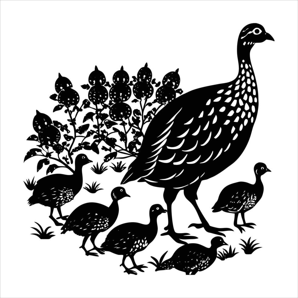 Guinea Fowl Mom vector