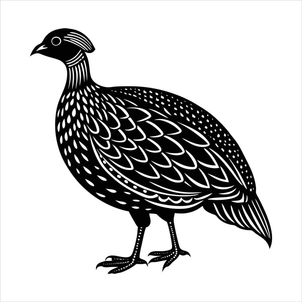 minimalist guinea fowl silhouette vector