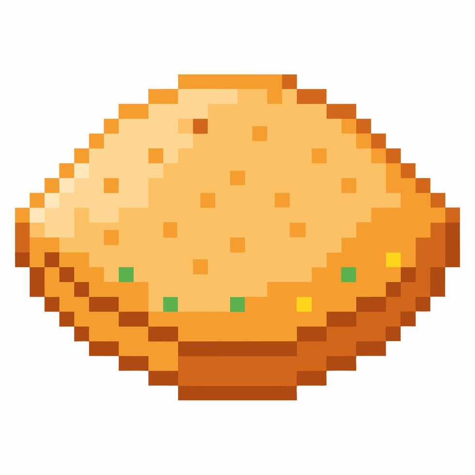 Pixel Art Pie Retro Style Digital Illustration of a Baked Dessert vector
