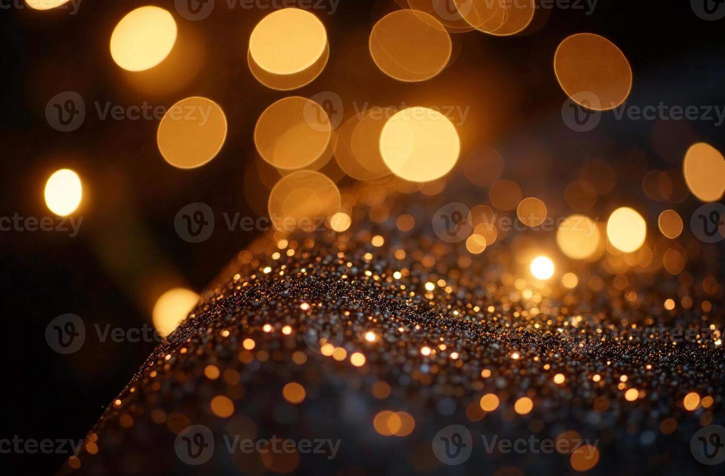 Abstract background round sparkling bokeh moves lights black background photo