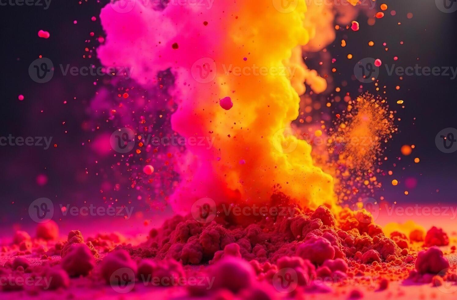 Colorful Traditional Indian fruity Holi Paint dye Spring Festival color photo