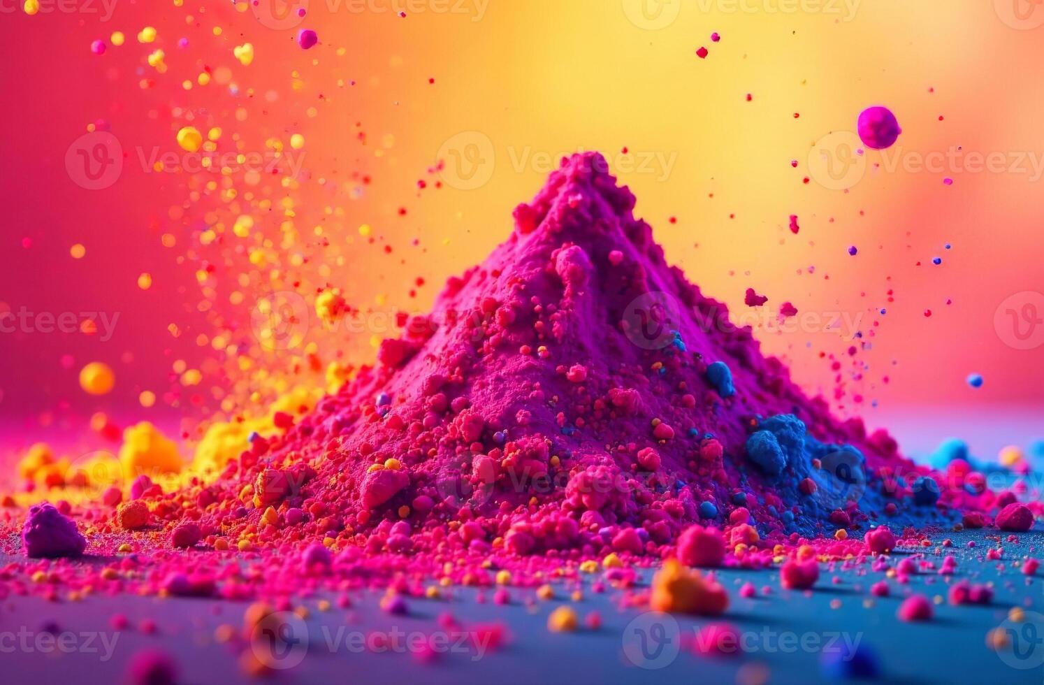 Colorful Traditional Indian Holi juicy Paint dye Spring Festival color fruity photo