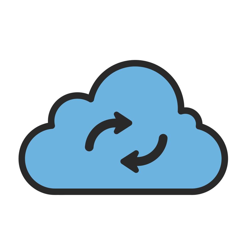 Cloud With a Synchronization Symbol for Data Syncing on a White Background vector