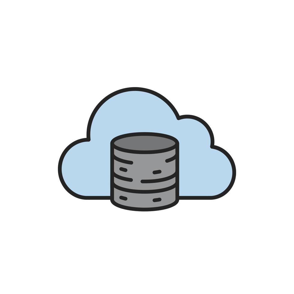 A cloud with a stack of data in it vector