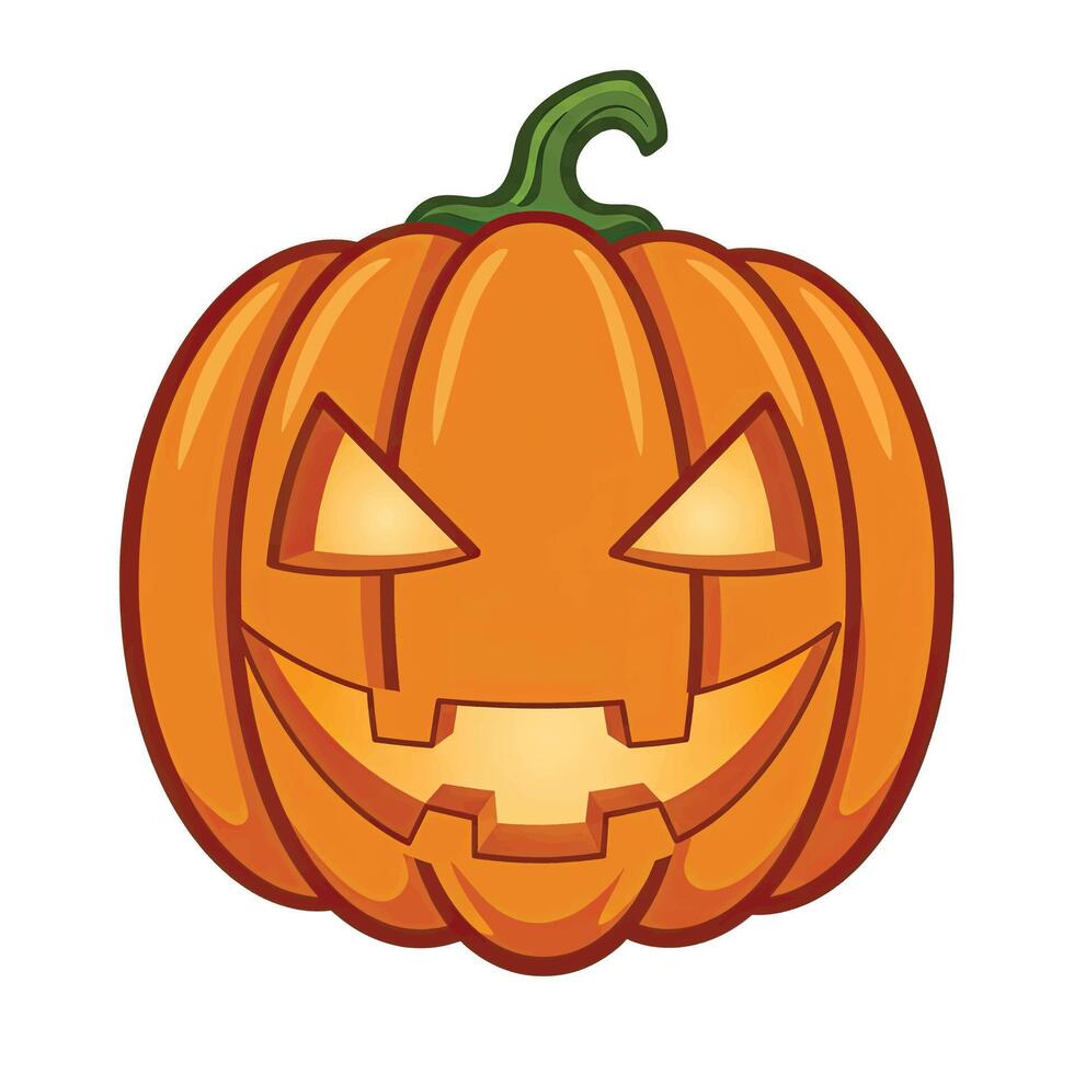 Halloween pumpkin, jack-o'-lantern, cartoon style vector