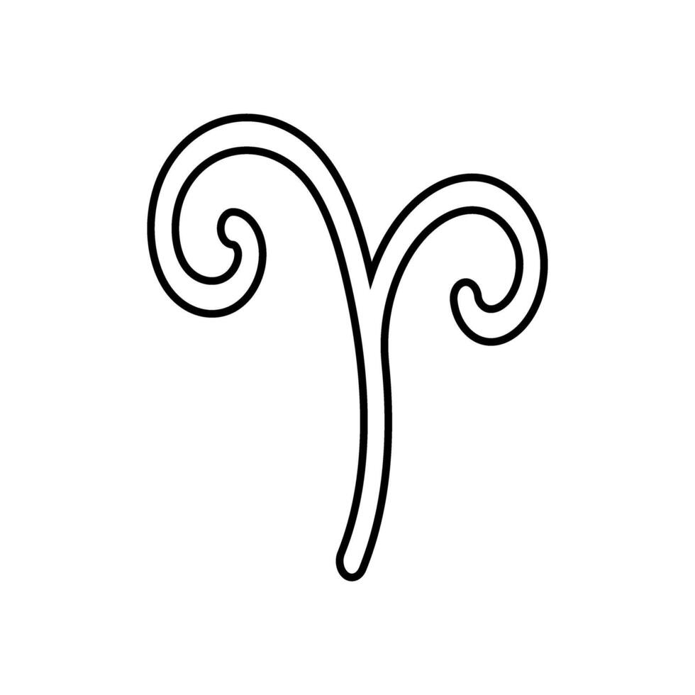Aries zodiac sign icon. Astrological horoscope symbol. vector