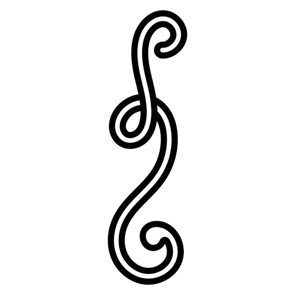 Decorative treble clef icon. Outline illustration of decorative treble clef icon for web vector
