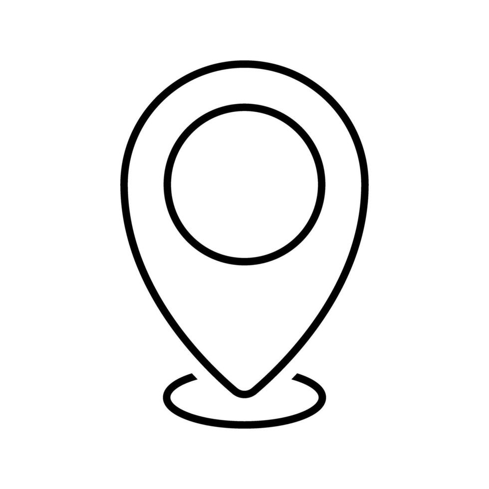 Map Pointer sign . Flat black symbol. Pictogram is isolated on a white background. Designed for web and software interfaces. Icon. vector