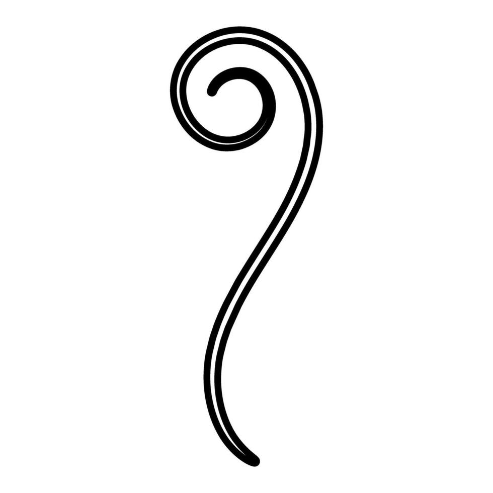 decorative curly corner icon over white background, line style, illustration vector
