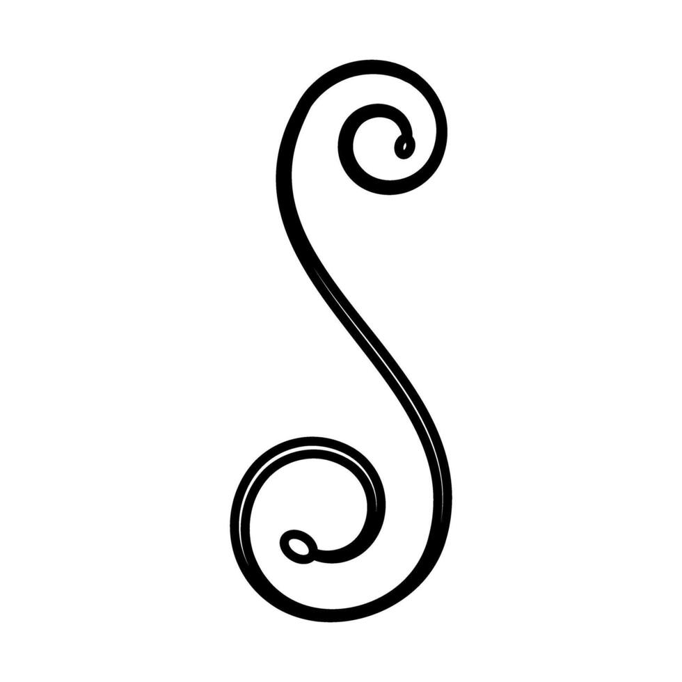 calligraphic design element. Black and white illustration. vector