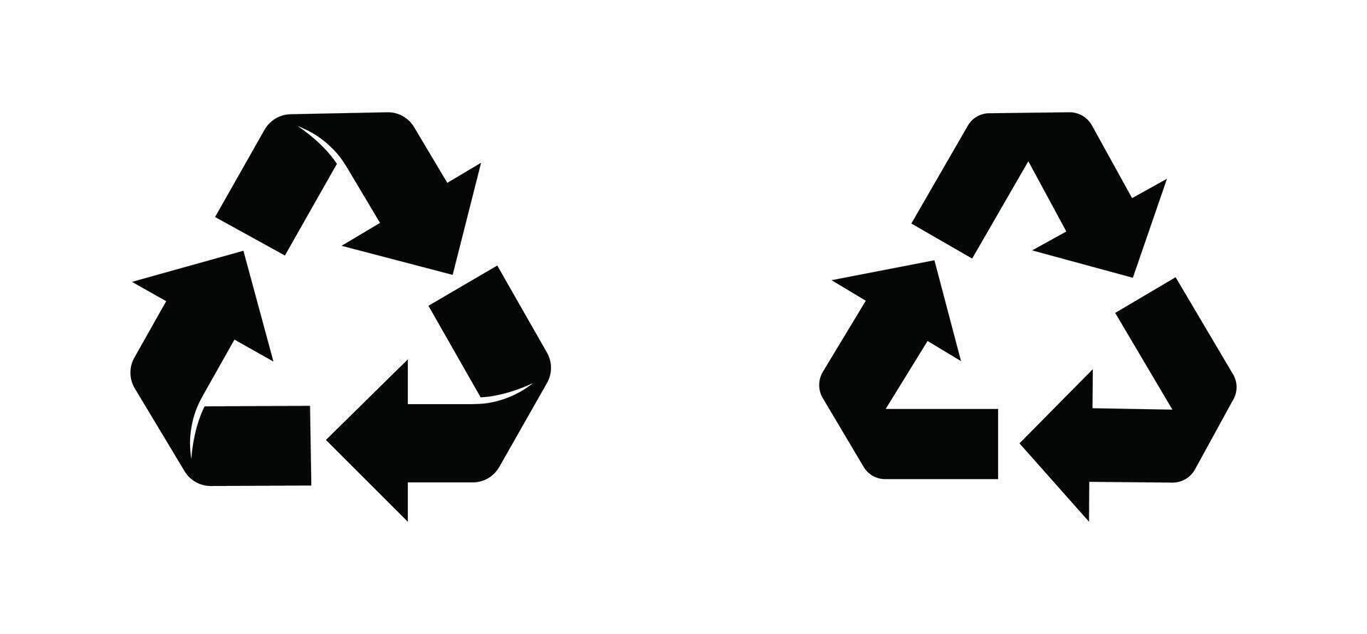 Recycle symbol set. Recycling arrows flat icon for apps and websites. illustration vector