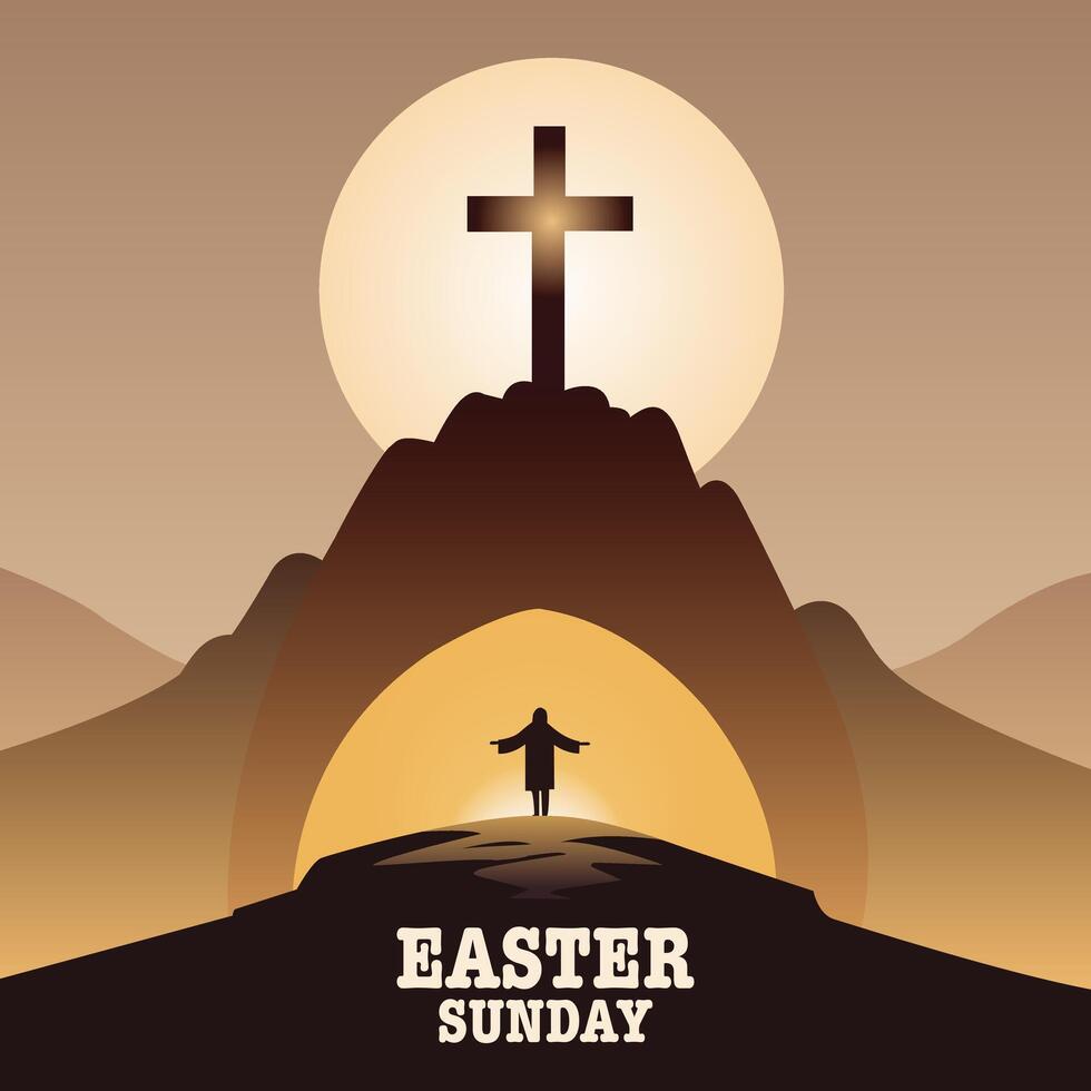 Flat easter sunday illustration vector