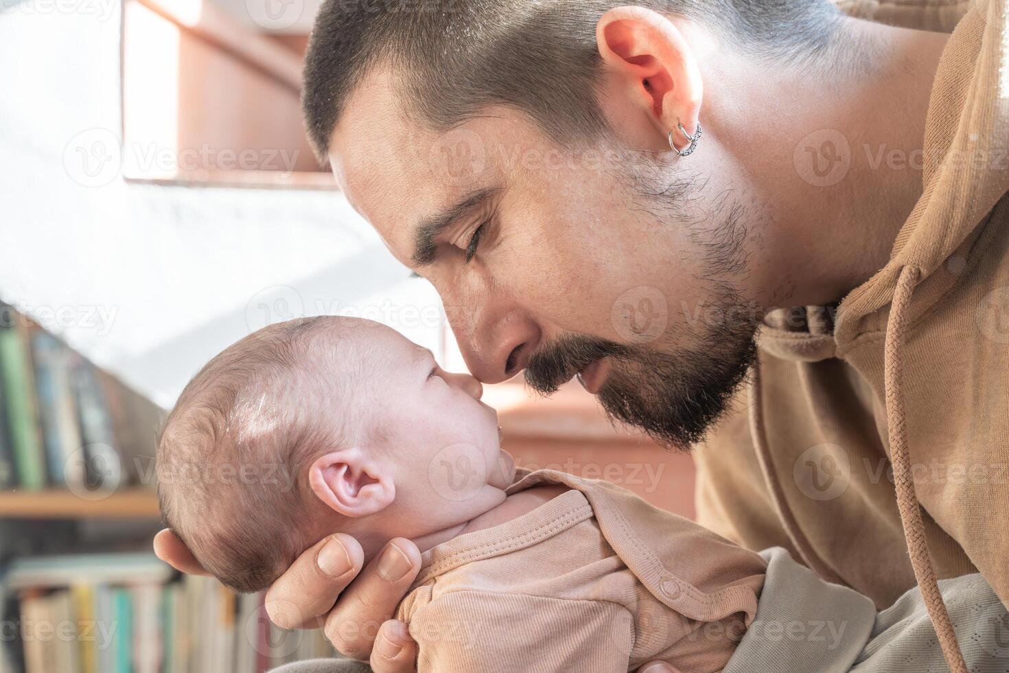 A Tender Moment Shared Between Father and His Baby A Deeply Heartwarming Connection photo