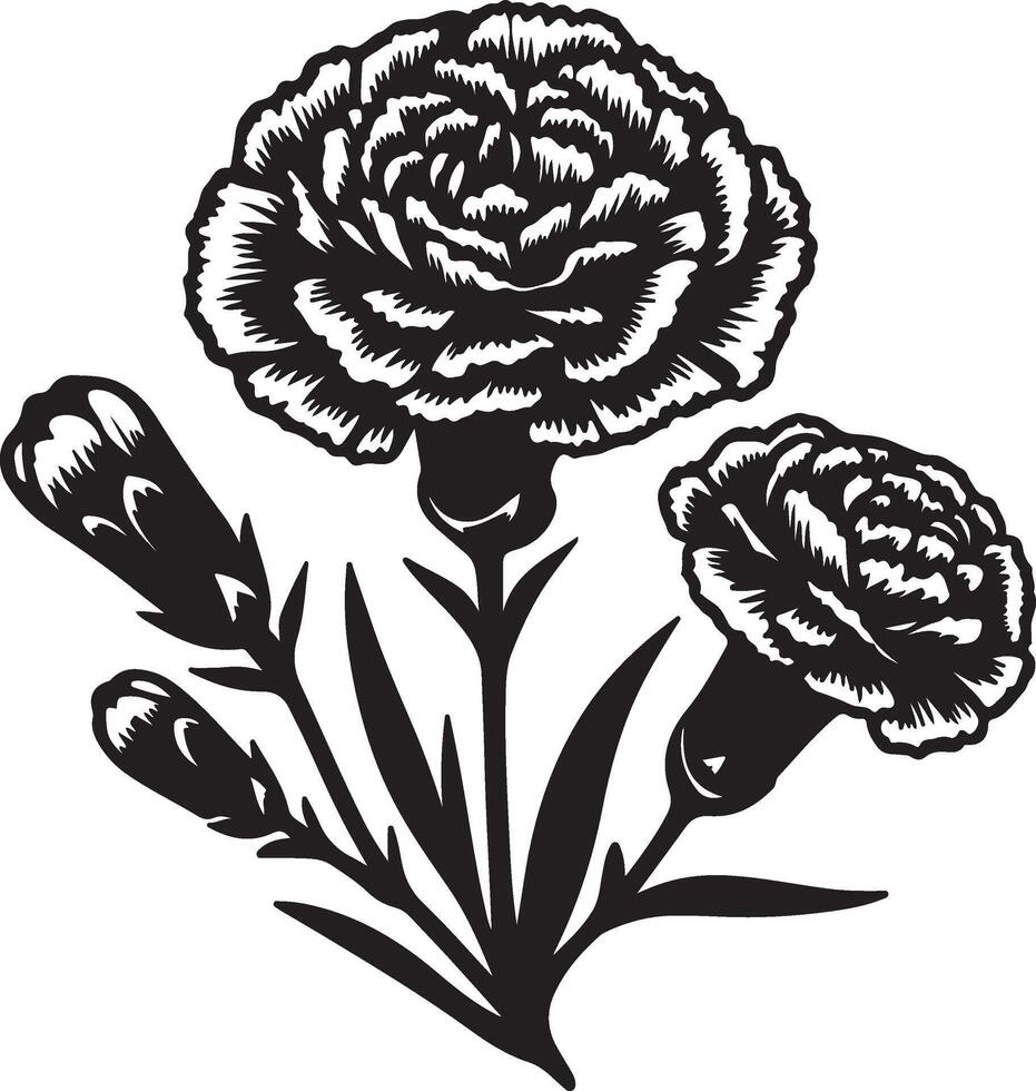 Carnation flower flower silhouette illustration vector