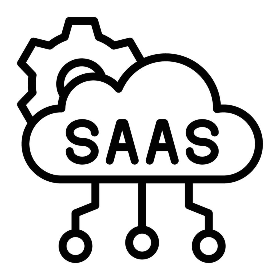 Saas Line Icon Design vector