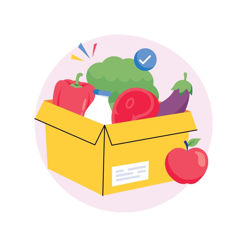 Pantry Staples Concepts Style illustrations. EPS 10 File vector