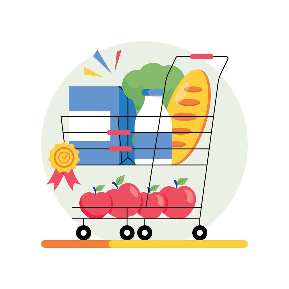 Grocery Store Rewards Concepts Style illustrations. EPS 10 File vector