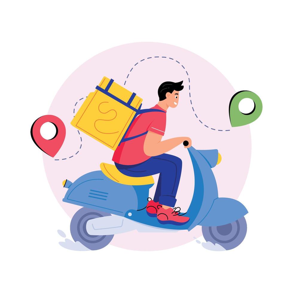Food Delivery Service Concepts Style illustrations. EPS 10 File vector