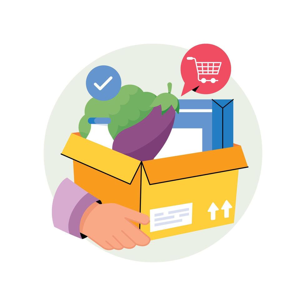 Grocery Shopping Hacks Concepts Style illustrations. EPS 10 File vector