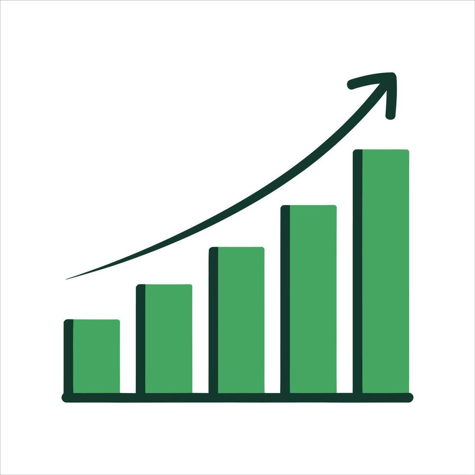 Business Growth Bar Chart with Rising Arrow vector