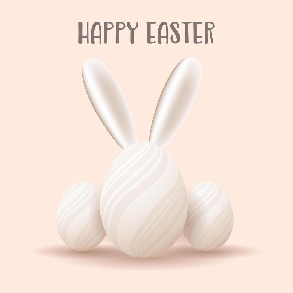 Decorative Easter background with eggs and bunny ears vector