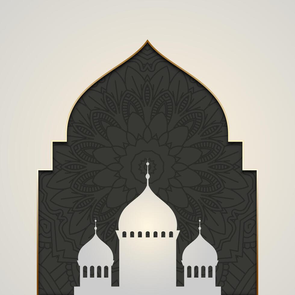 Decorative background for Ramadan with mosque themed design vector