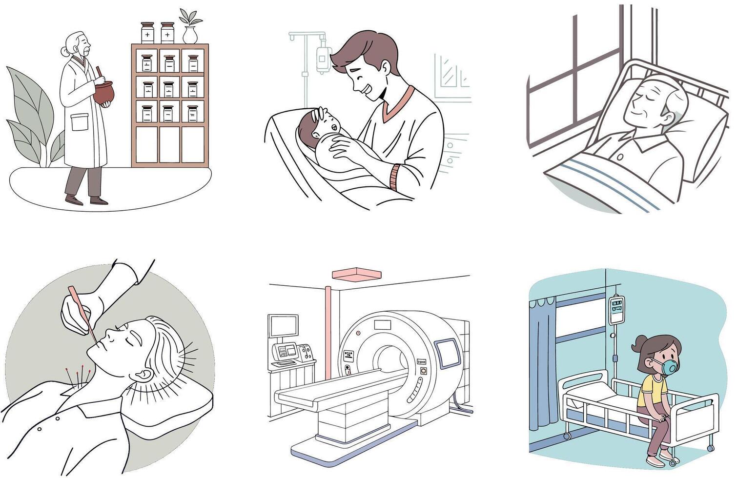 Advanced MRI Medicine Bundle. Powerful Imaging Collection Illustrations vector