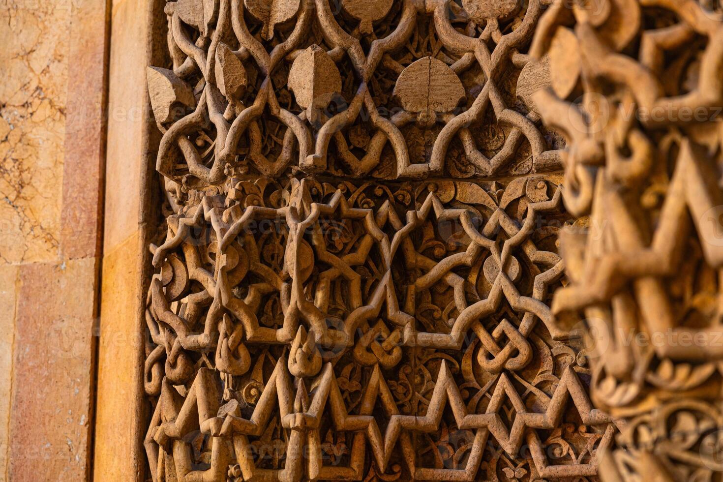 Carved stone decorations of the mihrab of Great Mosque of Divrigi or Divrigi Ulucamii photo