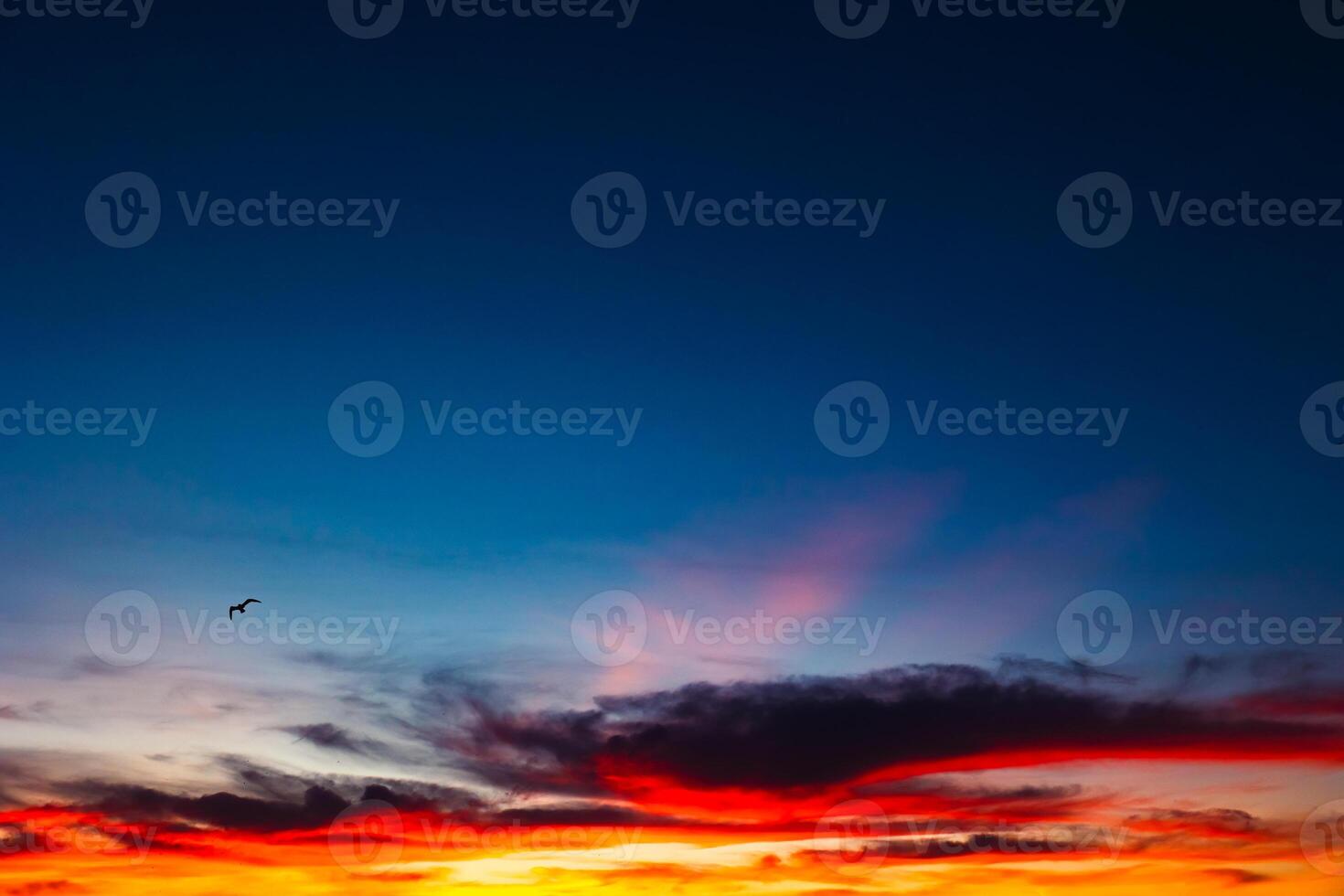 Sunset view. Partly cloudy sky at sunset photo