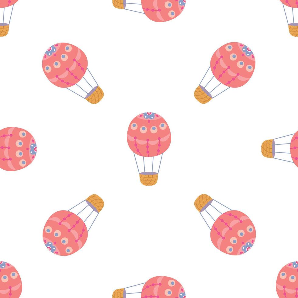 Seamless pattern with air balloon. Design for fabric, textiles, wallpaper, packaging vector