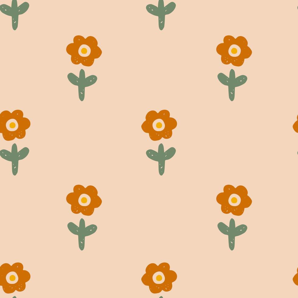 Simple Daisy Seamless Pattern vector