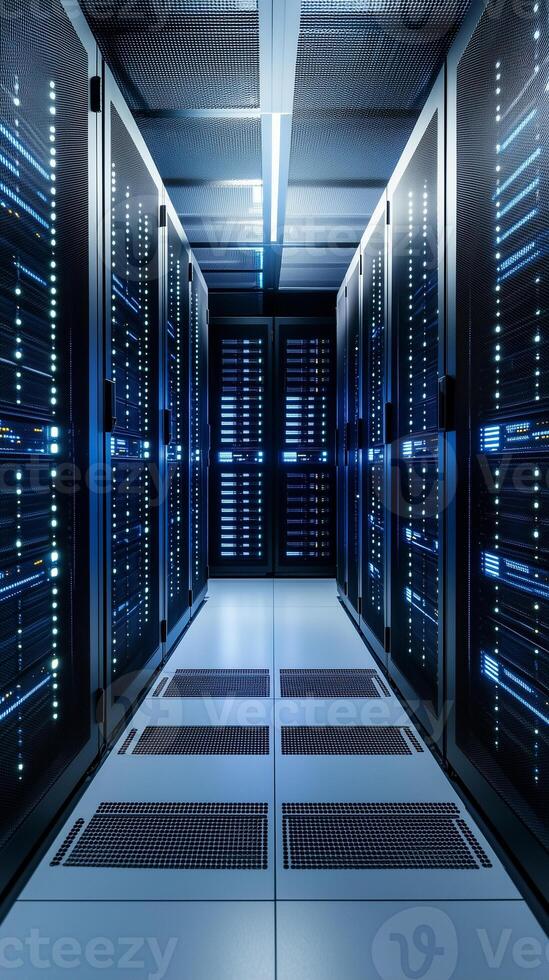 A data center view with servers. photo