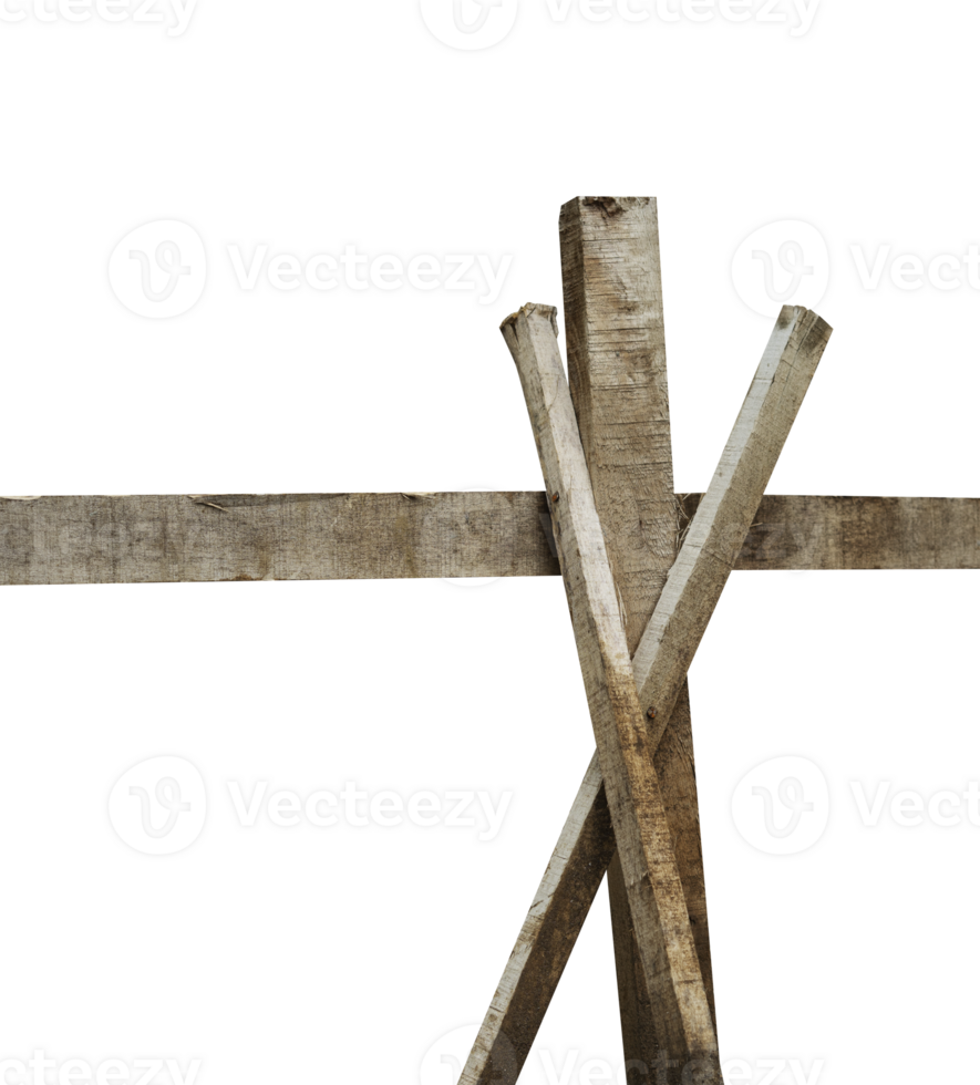 Weathered wooden fence isolated element png
