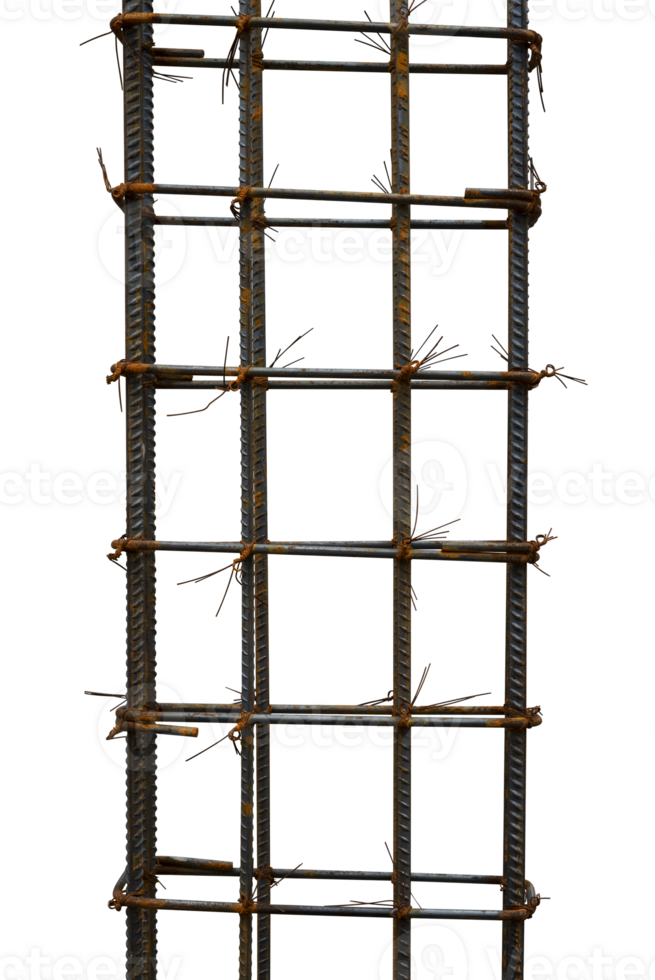 old rust metal rods for column building png