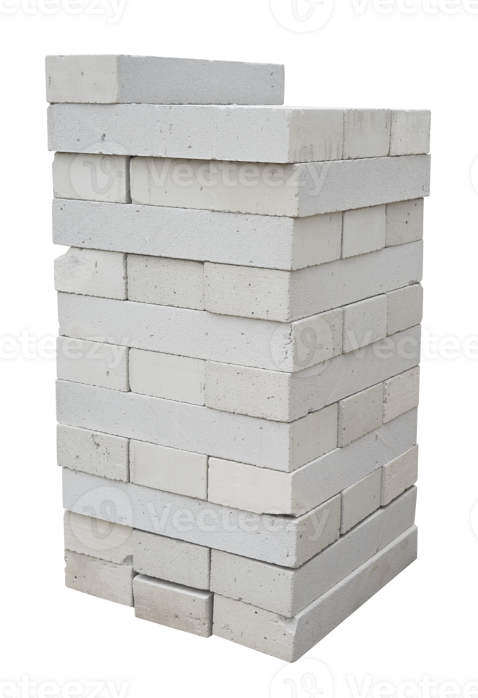 stack of white lightweight concrete block png